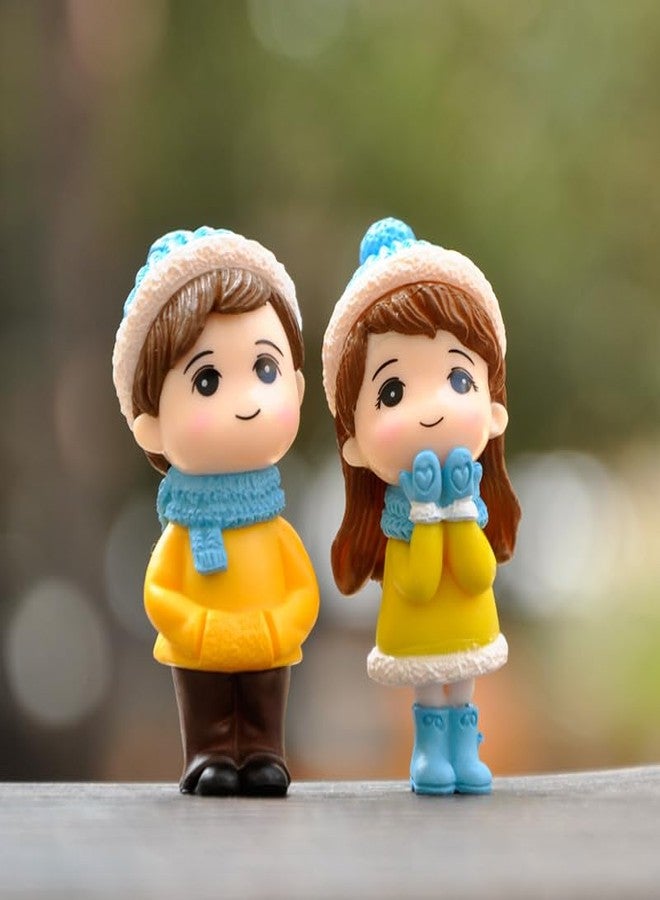 KTrading Winter Couple Doll Miniature Figurine | Romantic Boy & Girl Showpiece for Wedding Decor, Cake Decoration & Home Display | Size 5.5 x 2.5 cm | - Image 1